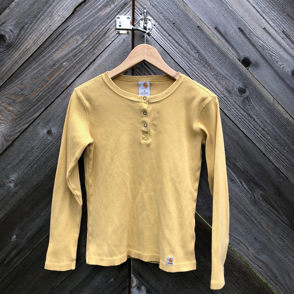Golden carhartt long sleeve henley medium